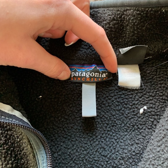 Patagonia Vintage Synchilla 1/2 Zip Black Fleece Pullover - Picture 3 of 4